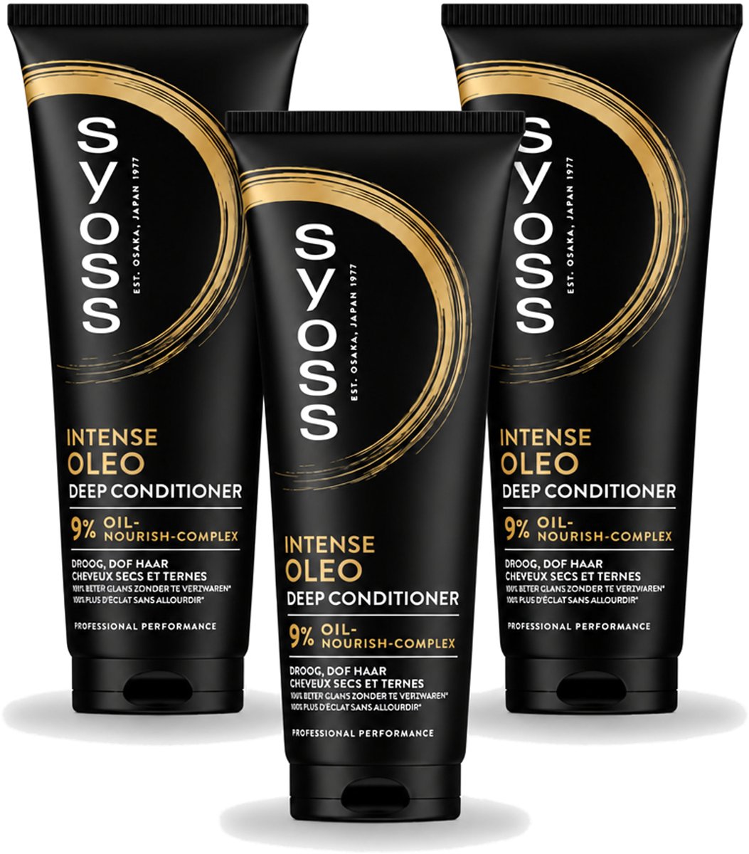 3 x Syoss - Intense Oleo - Deep Conditioner - Voedt & Verzacht - 250 ml - Voordeelverpakking - 3 stuks
