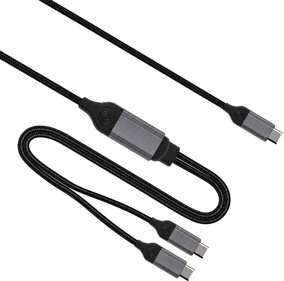 USB C naar USB C Y kabel - 1.5 meter - Zwart - Allteq