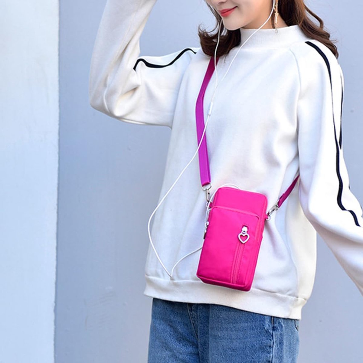 Crossbody-tassen voor dames, waterdicht telefoonzakje, polstas, telefoontas met rits, kleine handtas, crossbody schoudertas compatibel met iPhone 15 Pro Max/15/14/13/12/11 Samsung Galaxy S23