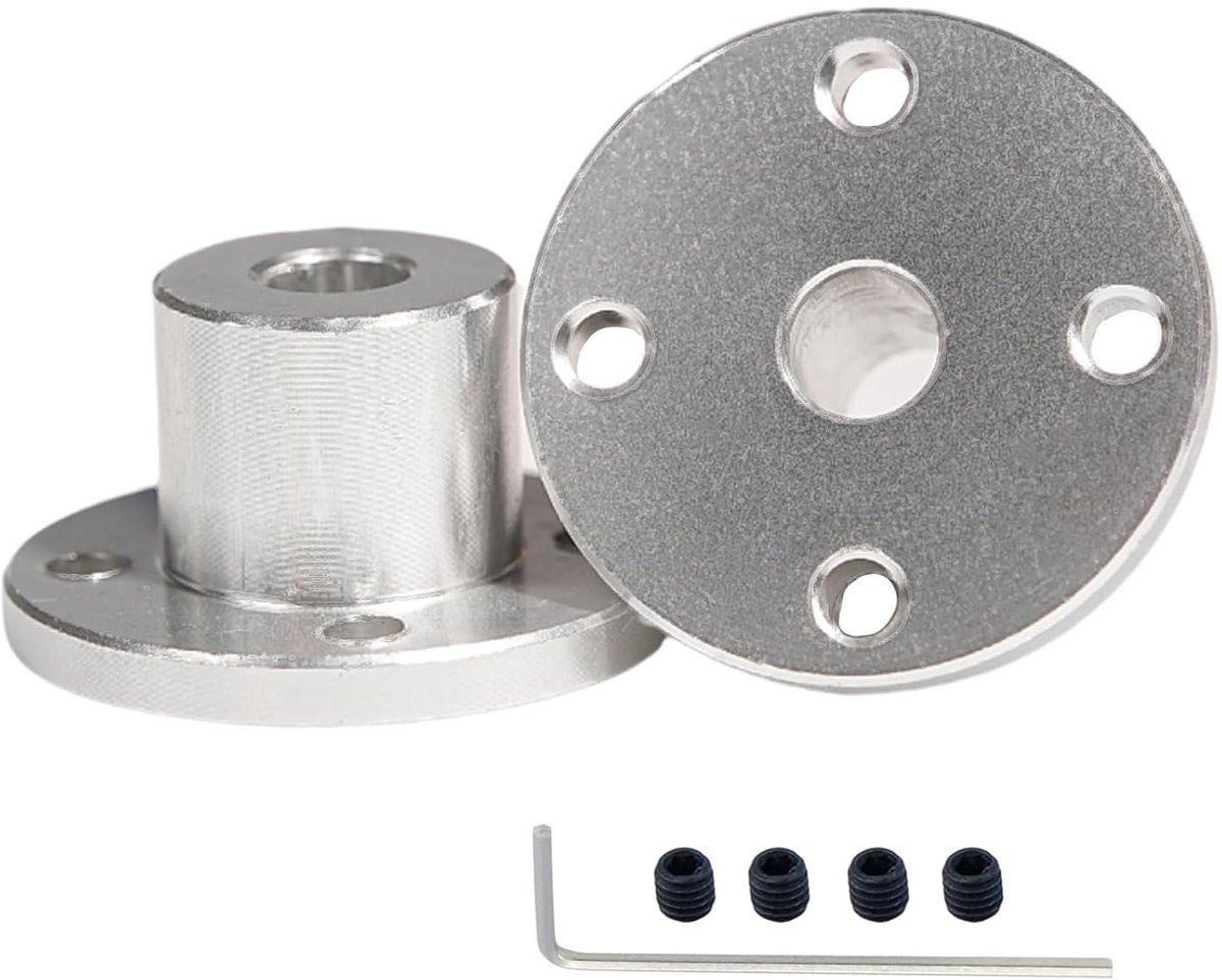 Flenskoppeling 8mm - Aluminium legering - Rigide - Voor motoraccessoires