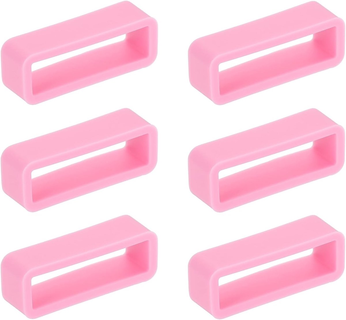 Silicone Vervangingsclips voor Horlogebanden - 6 Stuks 22 mm, Donkerroze, Ideaal voor Horlogeaccessoires en Bandvervanging