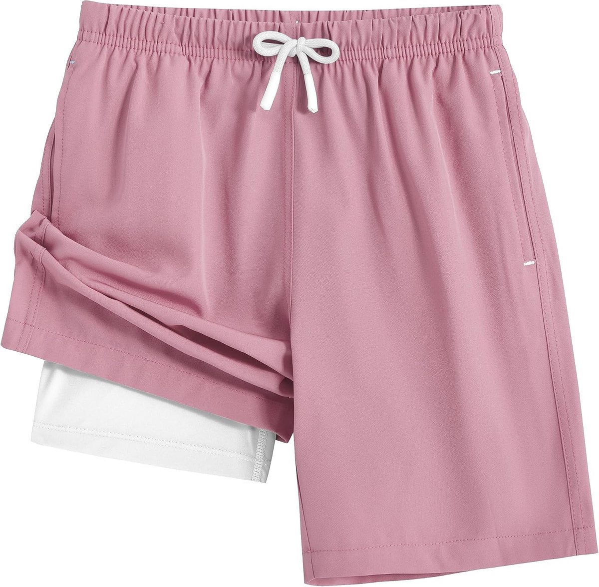 Boardshorts voor jongens, met compressievoering, sneldrogend, ademend, zwembroek voor kinderen, elastische taille, shorts met zakken, 4-16 jaar