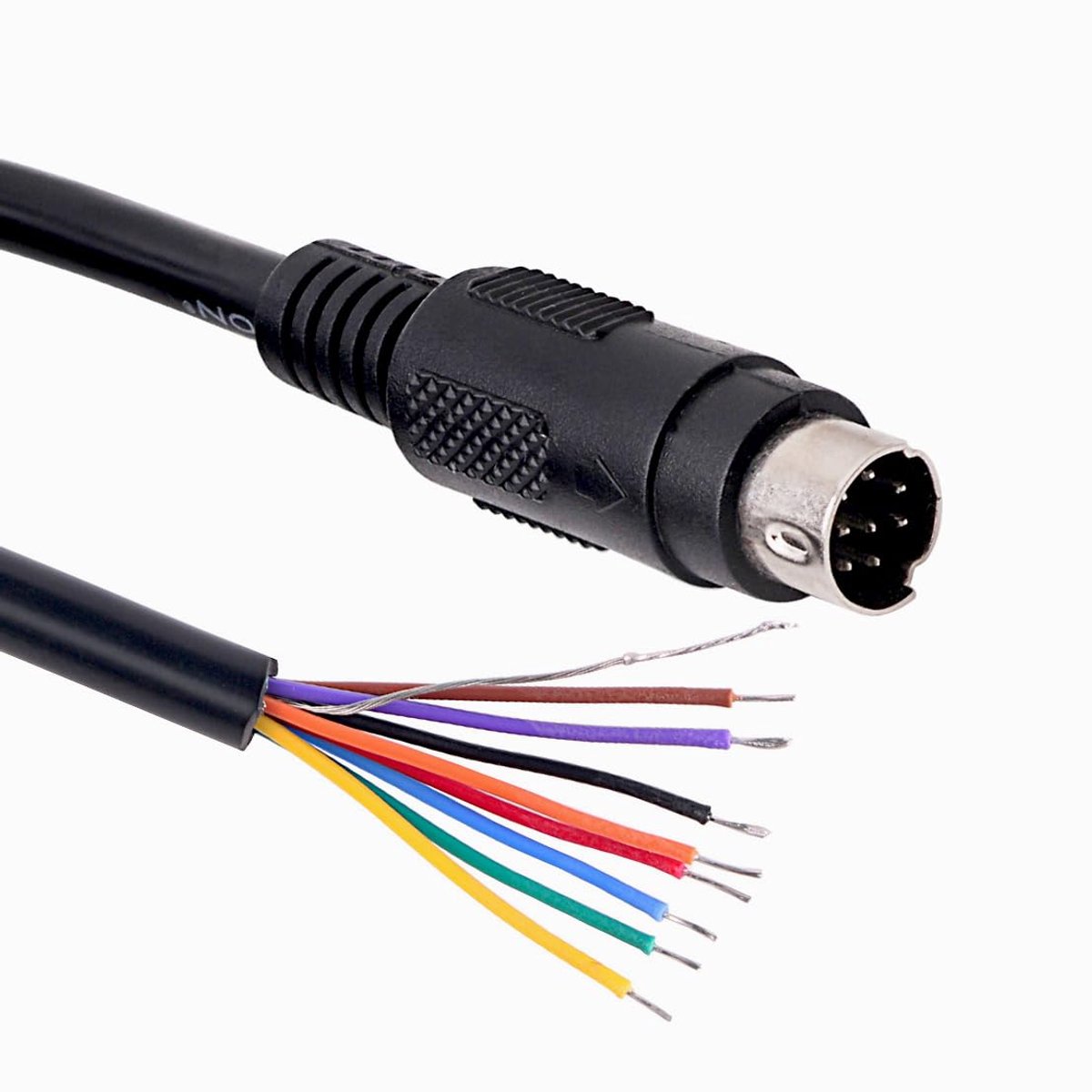 DIN 8-pins Mannelijke MD8 naar Draadeind Connecter Adapter Kabel (3mtr)