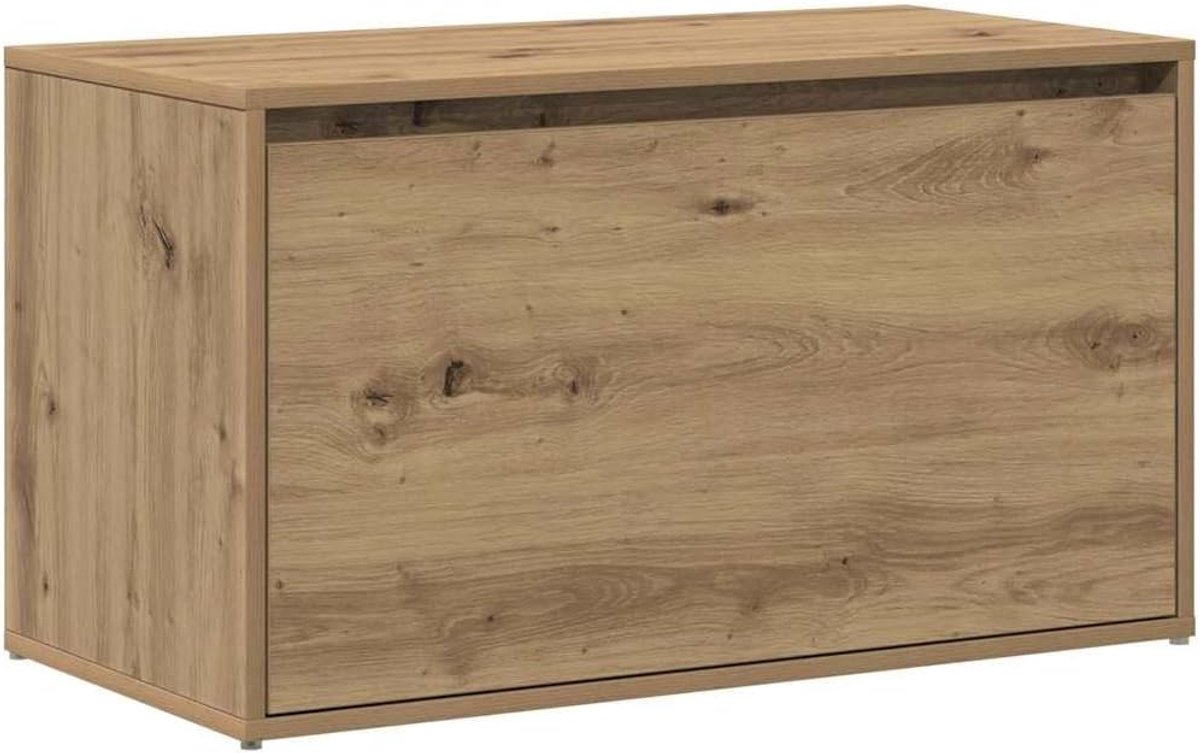 Opbergbank Zitmeubel met Lade, Box Hal - 80x40x45 cm, Moderne Woonmeubelaccessoires, Spaanplaat (Ambachtelijke eiken)
