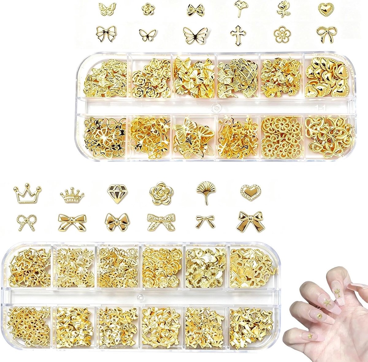 Stuks nagelbedels, nagelkralen, nagelsieraden, vlinders