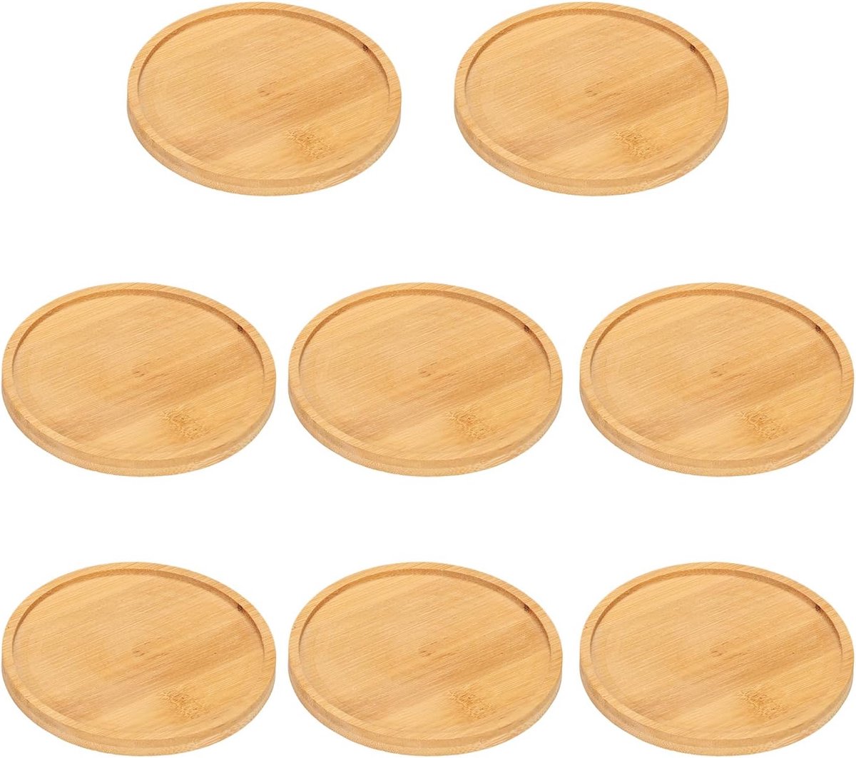 8 Ronde Houten Bloempotschalen Met Een Diameter Van 10 Cm, Woondecoratie, Groene Bloempotmatten, Kaarsbakken, Thermische Isolatie Om Het Bureau Te Beschermen.