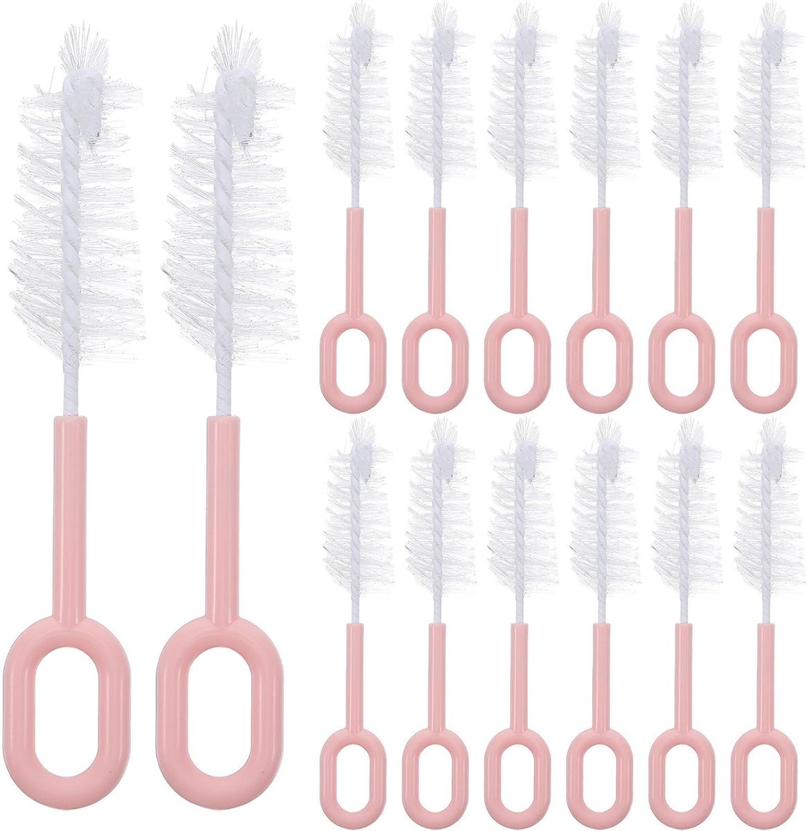20 stuks speenborstels voor flessen - Nylon babyflesfopspeenreinigingsborstel met ophanggat - Reinigingsgereedschap voor ijslollyvormen voor dagelijks gebruik en babyverzorging