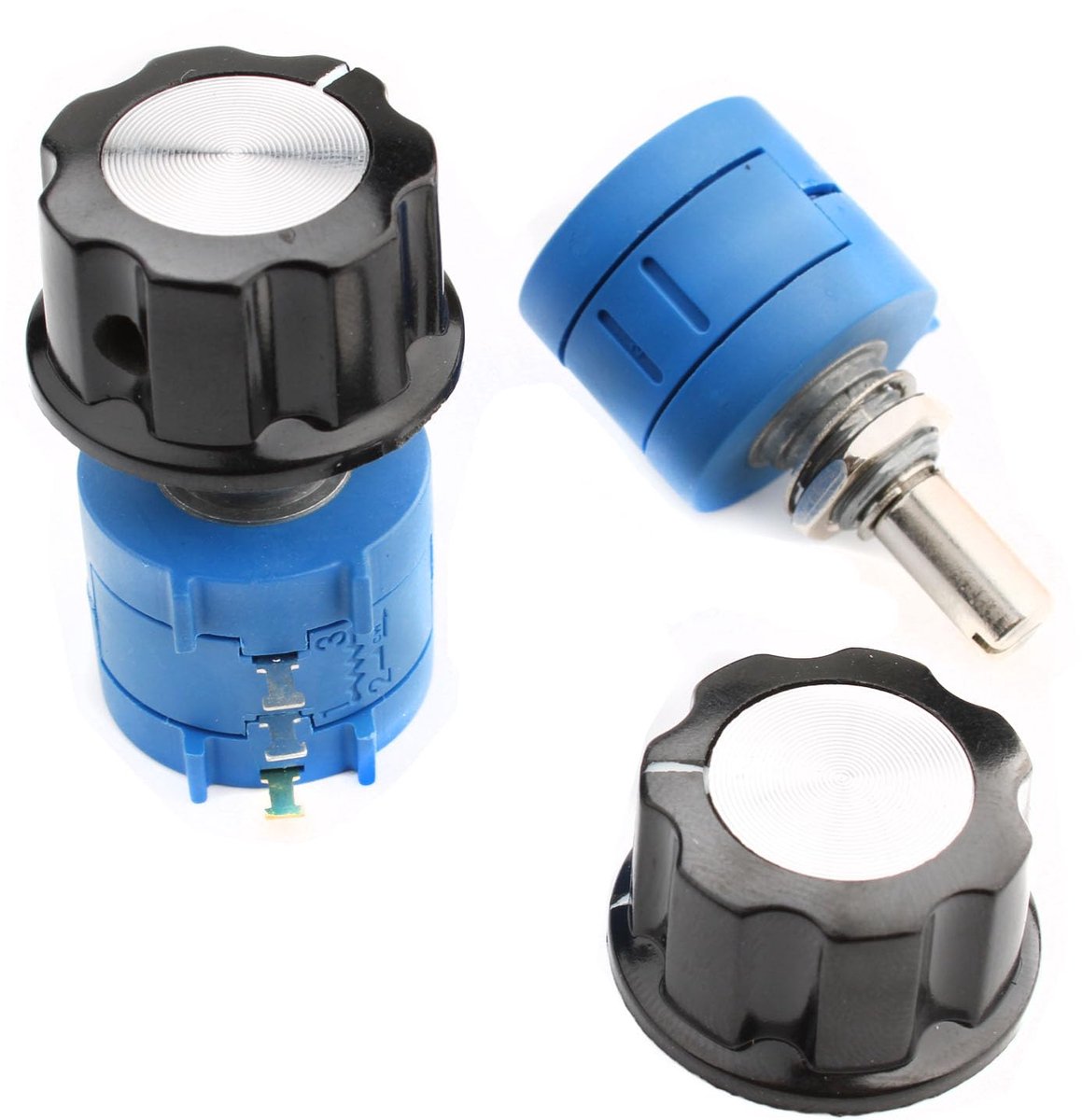 Potentiometer 10k Ohm - Rotary Potentiometer - Precisie Multiturn - Verstelbare Wikkeling - Set van 2