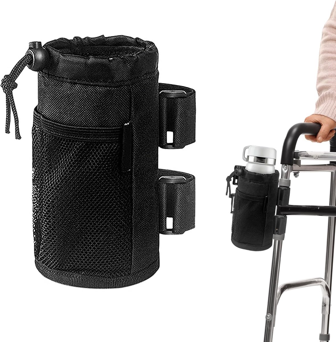 Rolstoel bekerhouder Walker Draagbare rolhouder Flessenhouder Accessoires Verstelbaar 1 stuk - ShopVlot