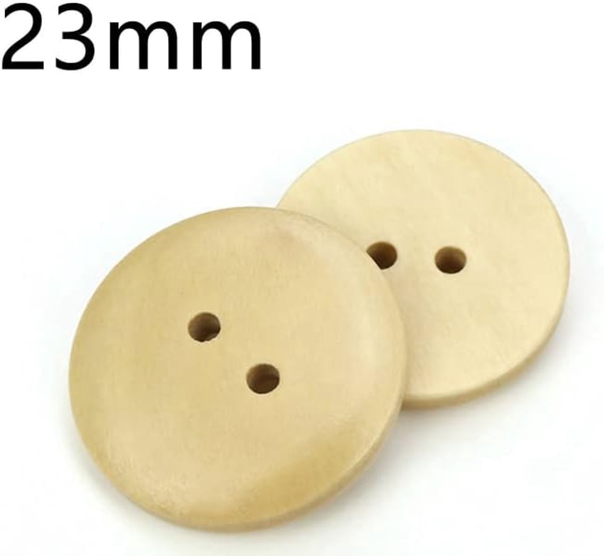 Knopen 23 mm rond natuur 2-gaats knopen houten knop om te naaien, knutselen, knutselen, scrapbooking jackenknoppen, knutselknopen, twee-ochknopen, helder