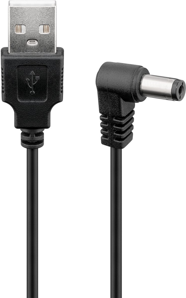 Goobay USB naar DC-kabel 5 V/1 A, 1 m, USB-A naar DC, zwart