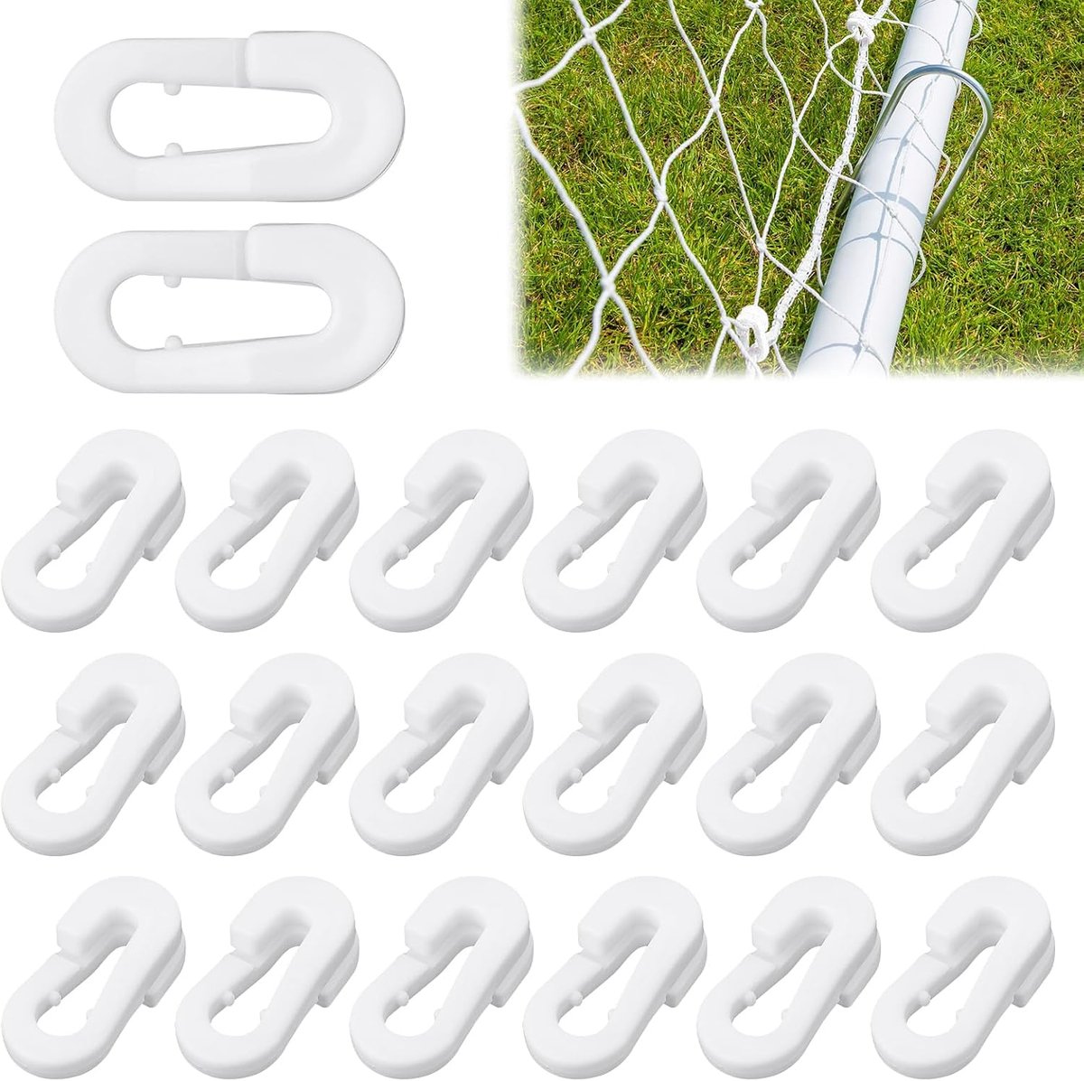 20 stuks witte schaduwdoekclips, broeikas, stevige betrouwbare netclips, draagbare plantenclips, voetbaldoel, netclips voor outdoor, golf, tennisnetten