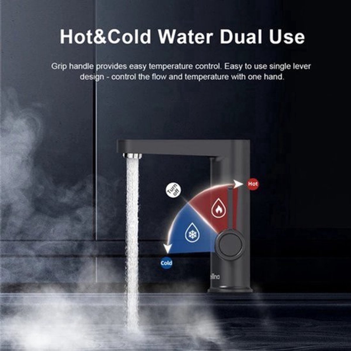 Warm Waterdispenser - Instant Waterkoker Heet Water - Warmwaterdispenser met Digitale Temperatuurweergave - 220V - Mat zwart