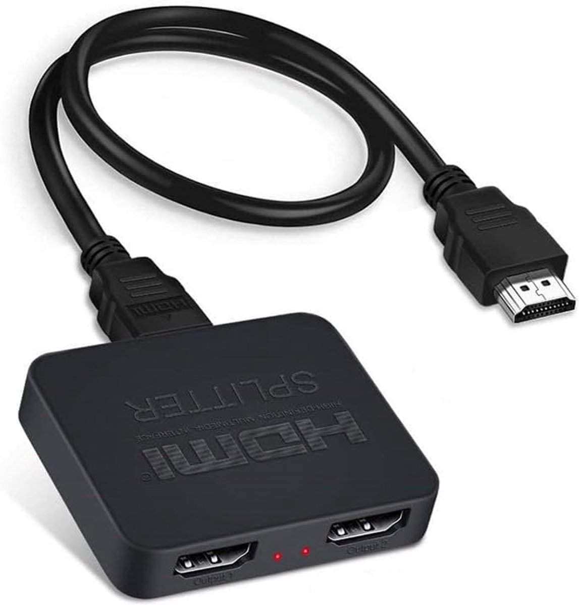 splitter 1 in 2 Out, 4K HDMI splitter 2 monitoren tegelijkertijd, HDMI-verdeler 1-in-2 Out ondersteunt 4K/3D/1080P voor HDTV, Xbox, PS4/PS3, projector