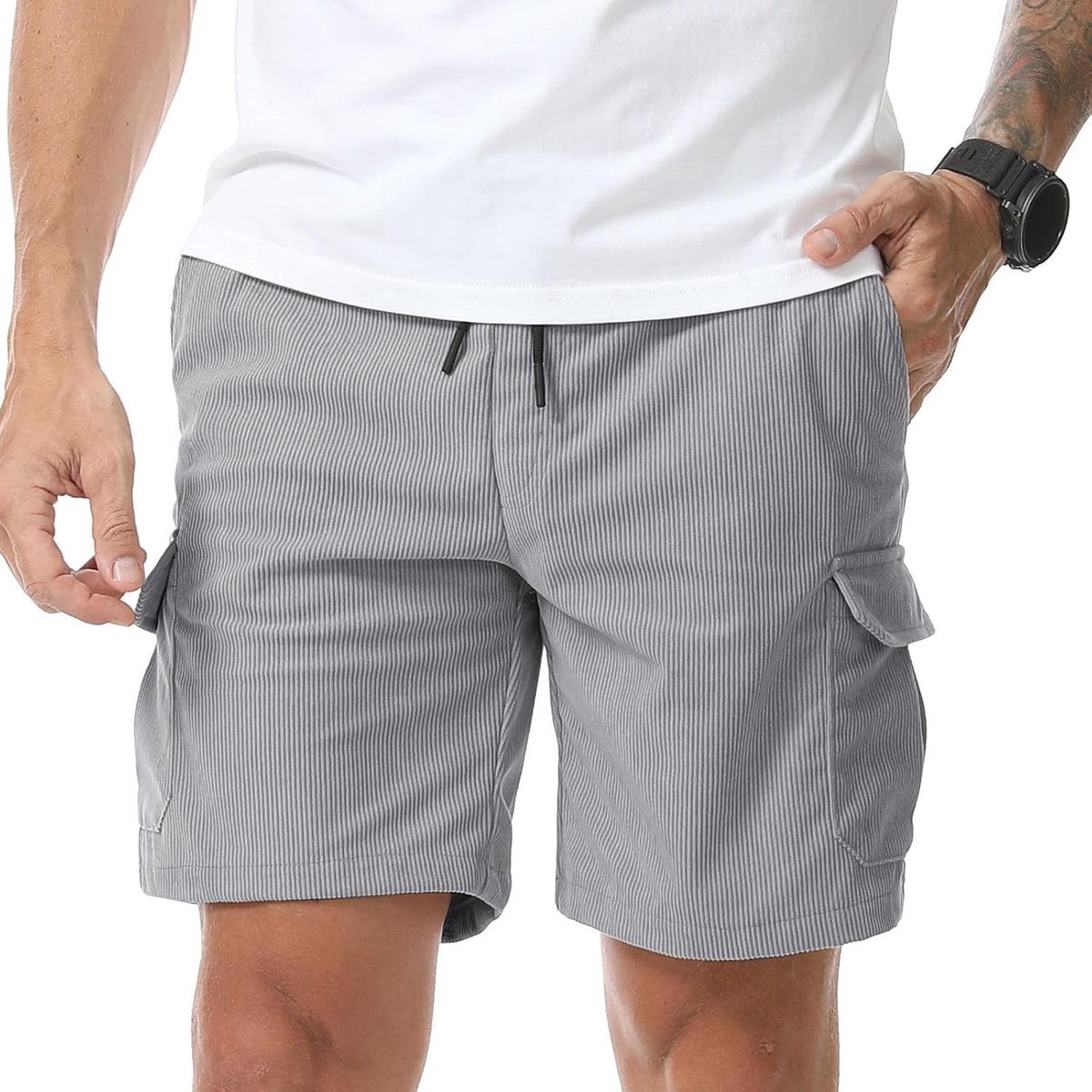 Corduroy Cargo korte broek heren shorts bermuda zomer cargobroek vrijetijdsshorts met 5 zakken