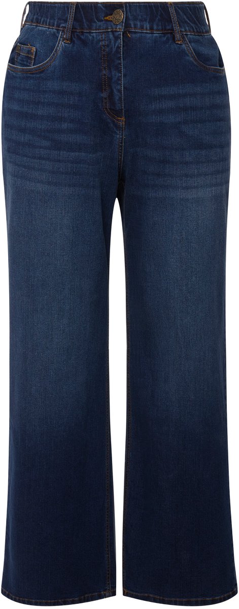 Ulla Popken - Dames - Jeans Mary wijde pijp 5-pocketmodel - Blauw denim - Maat 62