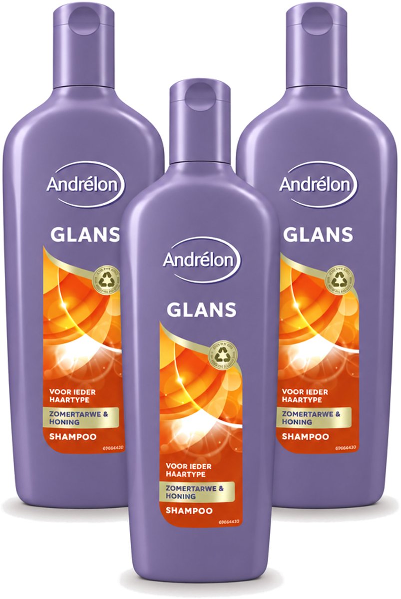 3 x Andrélon - Glans - Shampoo - 300 ml - Voordeelverpakking - 3 stuks