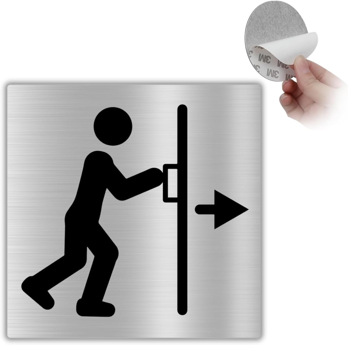 Deurbordje - 10x10 cm - Aluminium - Deur Openen naar Voren