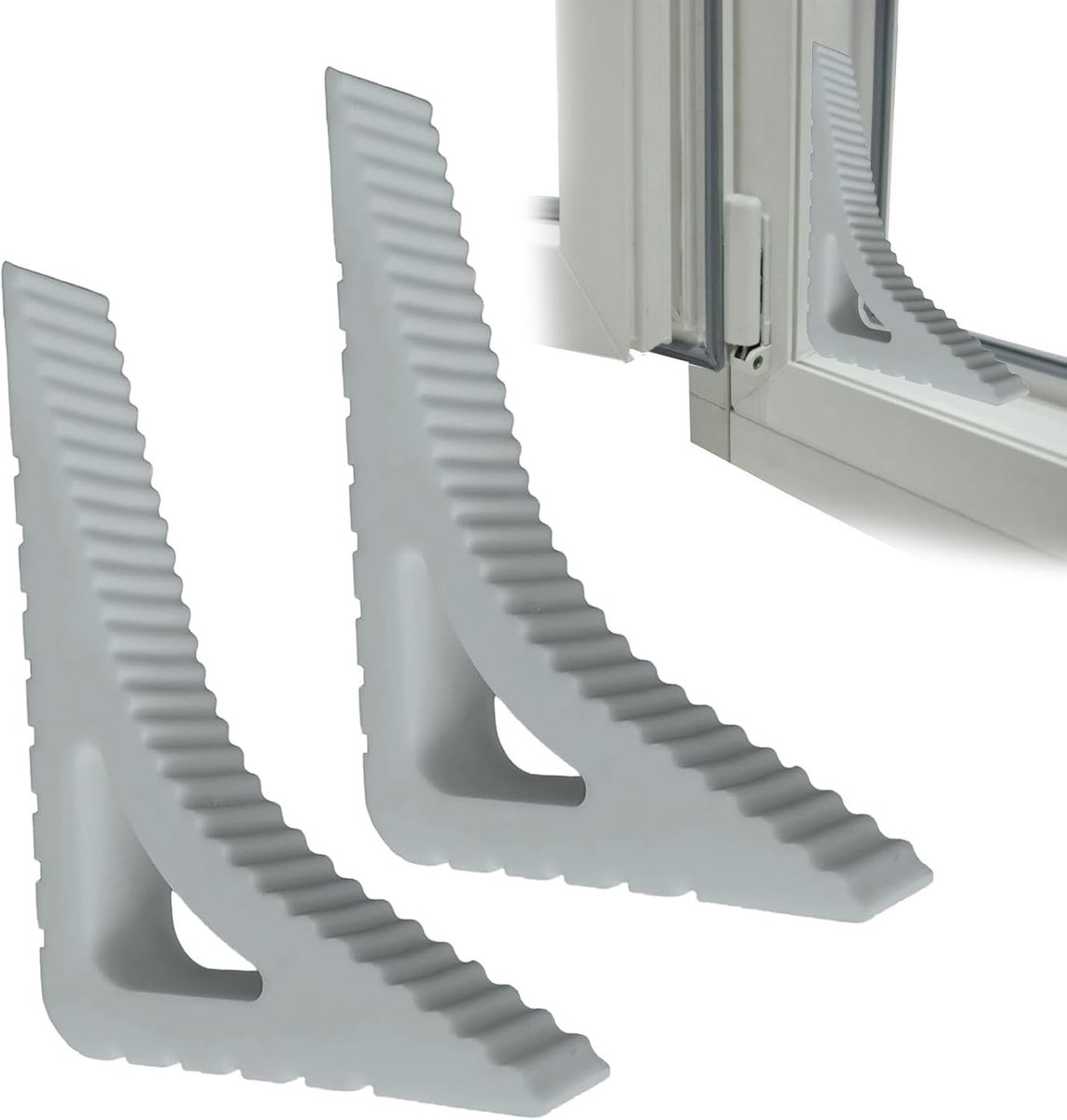 Set van 2 Raamstoppers voor Veiligheid, Ventilatie en Gemak – Rubber Clips voor Badkamer, Keuken en Kinderkamer zonder Boren