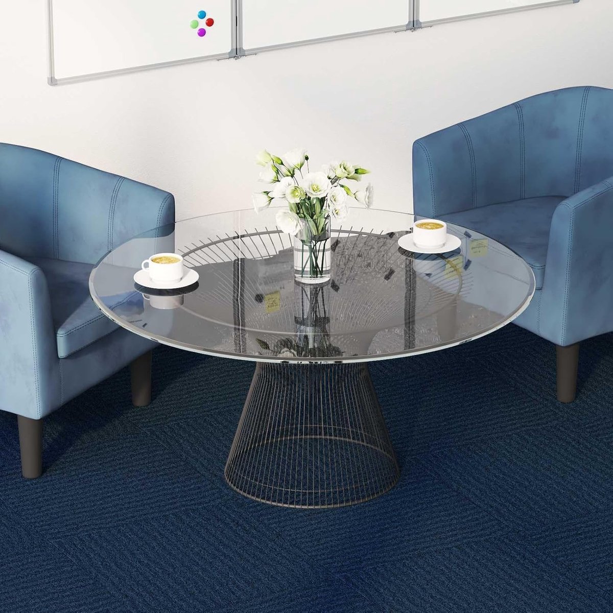Tegels 50 x 50 cm set van 4 PP bitumen blauw vloerbedekking