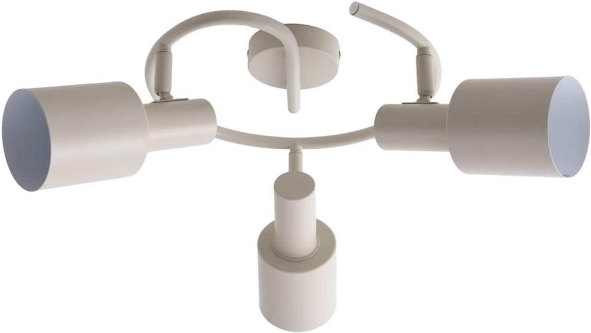 Ovelia spot dimbaar (modern) in beige metaal e. a. voor woonkamer en eetkamer (met 3 lampen, E27) inbouwlamp plafondlamp wandlamp