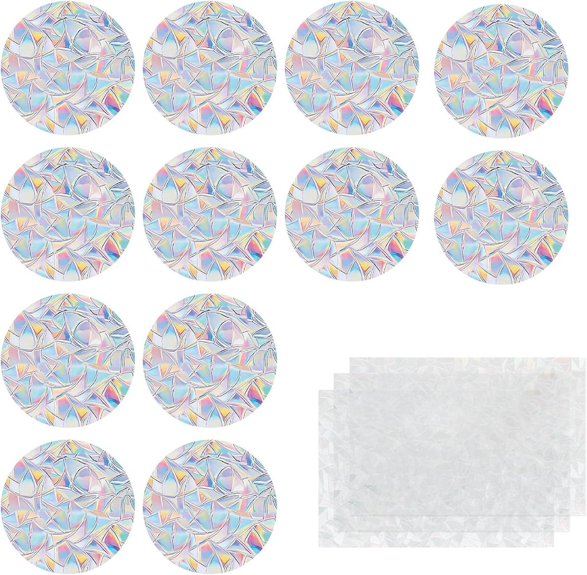 Raamstickers botsing vogels bescherming regenboog raamfolie zonnevanger rond patroon decoratieve stickers