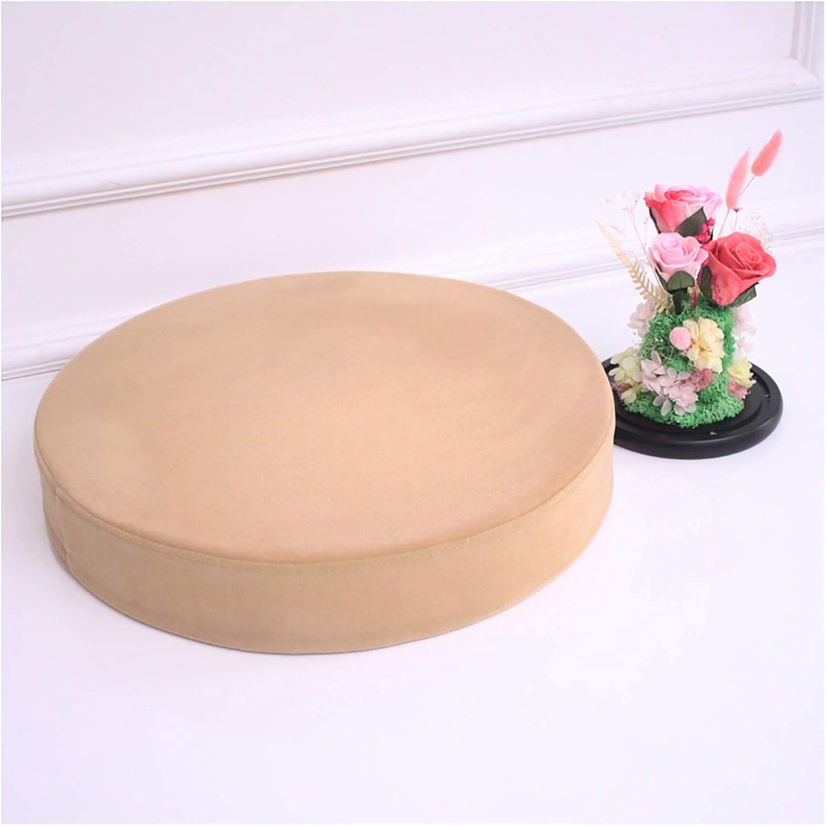 Stoel Pad Indoor Outdoor Seat Pad Kussens, Fluwelen Semi-Open 35D Hardheid Spons Rond Kussen voor Yoga Venster Tatami Home Office Pad 2" (5cm) dikke Multi-size kleur-Donker beige 100x5cm (33,4x2in)