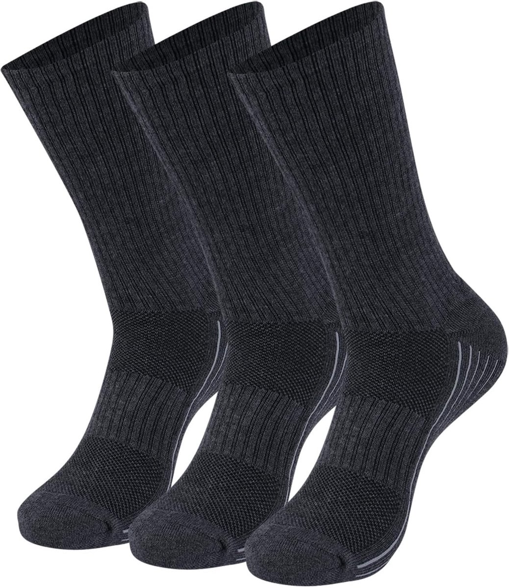 Sokken, uniseks, gevoerde comfortabele enkelsokken voor workout, wandelen, golf, 3 paar