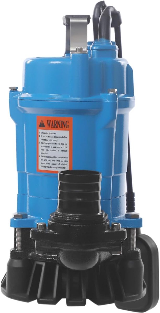 550 W vuilwaterpomp, opvoerhoogte max. 15 m & onderdompeldiepte max. 10 m fecaliënpomp, modderpomp, 16.000 l/u, dompelpomp, vuilwaterpomp met handvat, upgrade waterpomp (blauw)