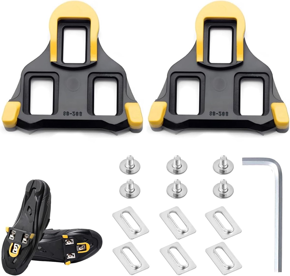 1 Paar Cleats Voor Fietsschoenen, Geel