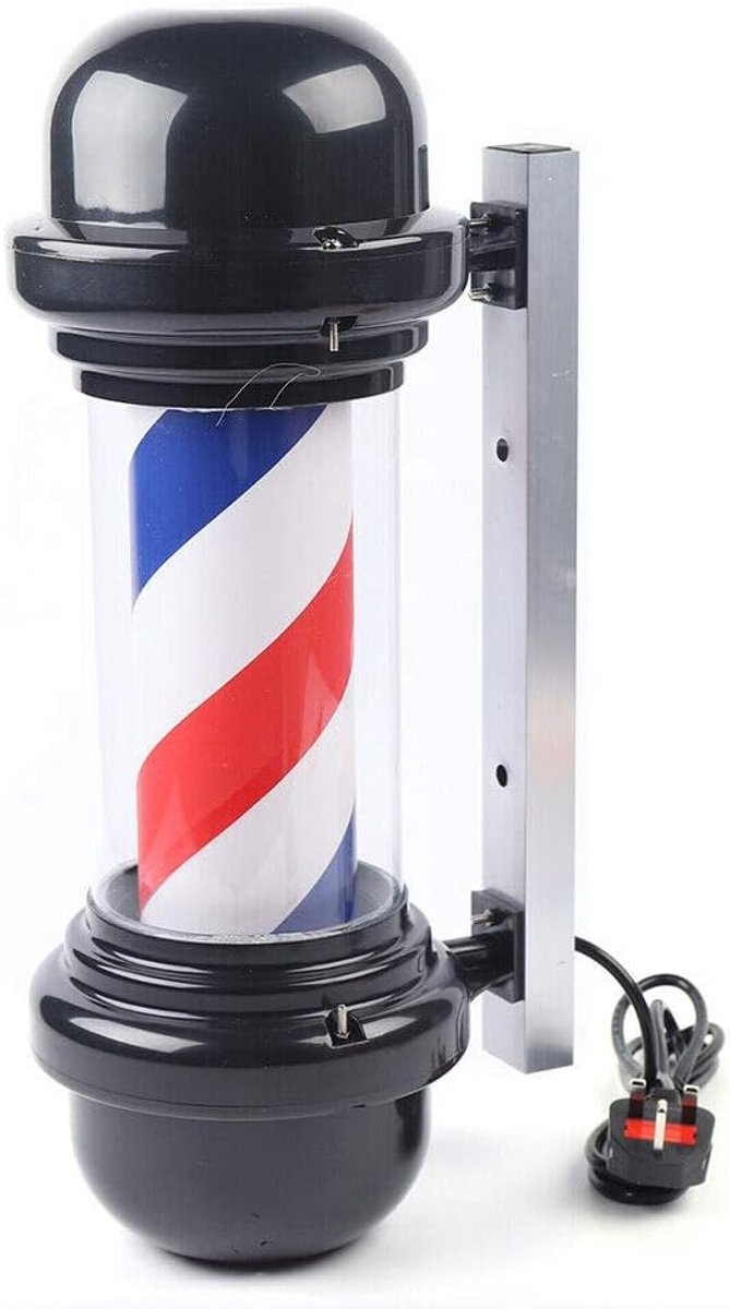 Sign Led-licht, 20 inch, zwart, rood, wit, blauw, strepen, roterende strepen voor kappers, kapsalon
