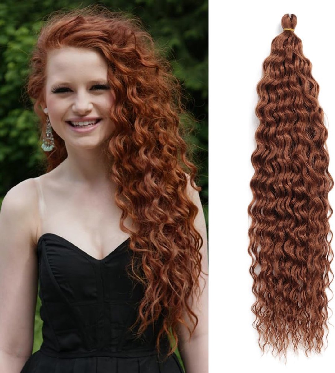 Twist Gehaakt Haar Watergolf Twist Haarbundels Synthetische Krullend Vlechten Haaruitbreiding Ombre Kinky Curl Vlechten Haarstuk, 22 Inch 3 Packs