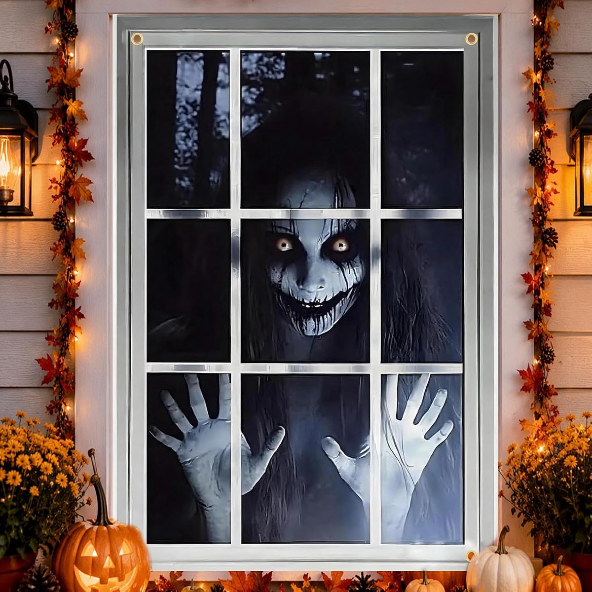 Griezelige raamversieringen, Halloween-raamgordijn