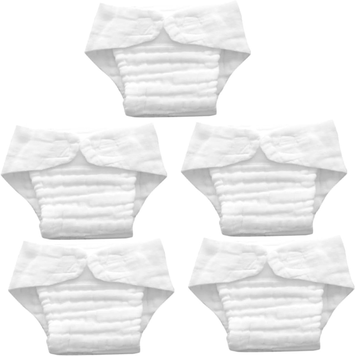 5stuks Herbruikbare Nappy Liners Witte Katoenen Inleggers Voor Zacht Ademend Wasbaar Sneldrogend Ideeal Maat