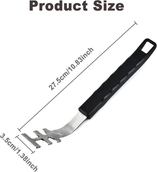 Set van 2 hittebestendige grillroosterlifters, roestvrij staal, grillroosterlifter voor veilig hanteren van hete grillroosters, outdoor barbecue-accessoires — afbeelding 2