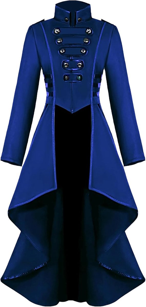 Jurk voor dames, gothic, steampunk-jurk, Halloween-kostuum, renaissance, vintage, retro, lange mouwen, damesjurk
