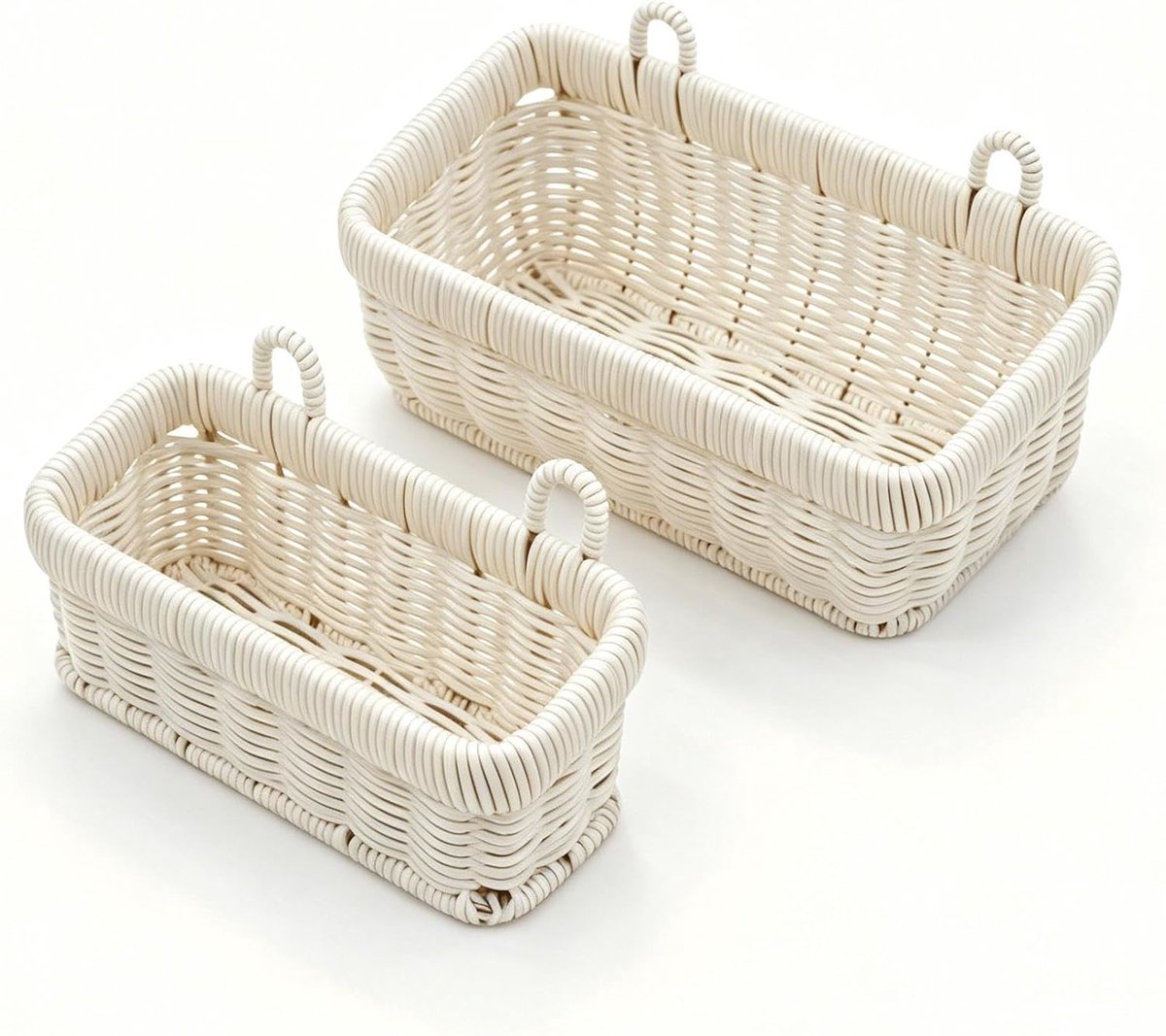 Rieten opbergorganizer, set van 2