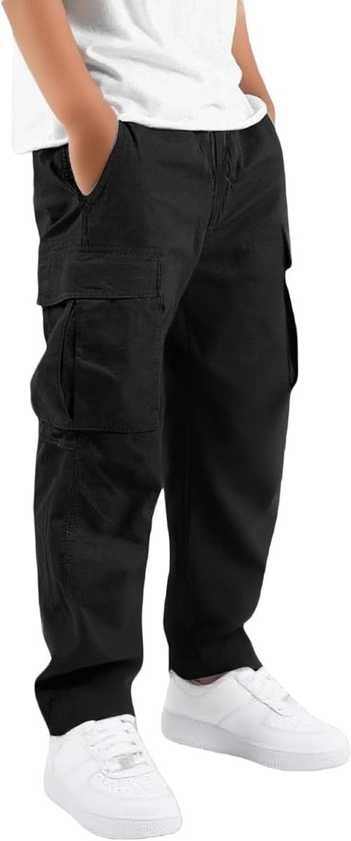 Cargobroek voor kinderen met meerdere zakken, comfortabele vrijetijdsbroek voor jongens, geschikt om buiten te spelen en voor dagelijks gebruik