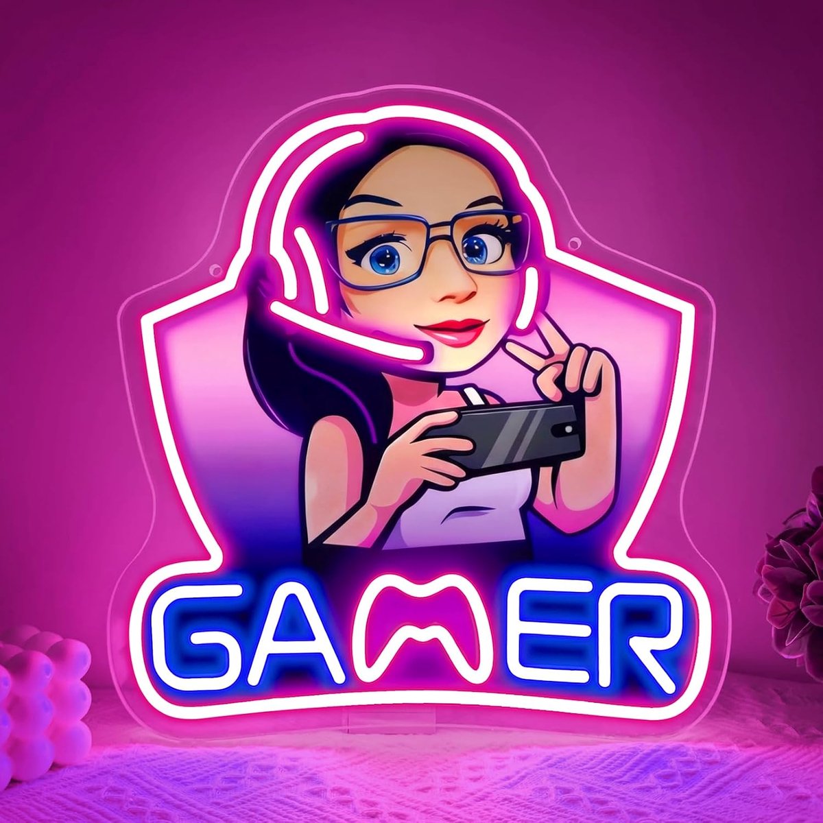 Neonbord, Gaming Neon Signs voor Tieners, Meisjes Game Room Decor, LED Neon Game Light voor Gaming Wanddecoratie, Gaming Lights voor Tienerjongens Meisjes Gamer Geschenken, Meisjes