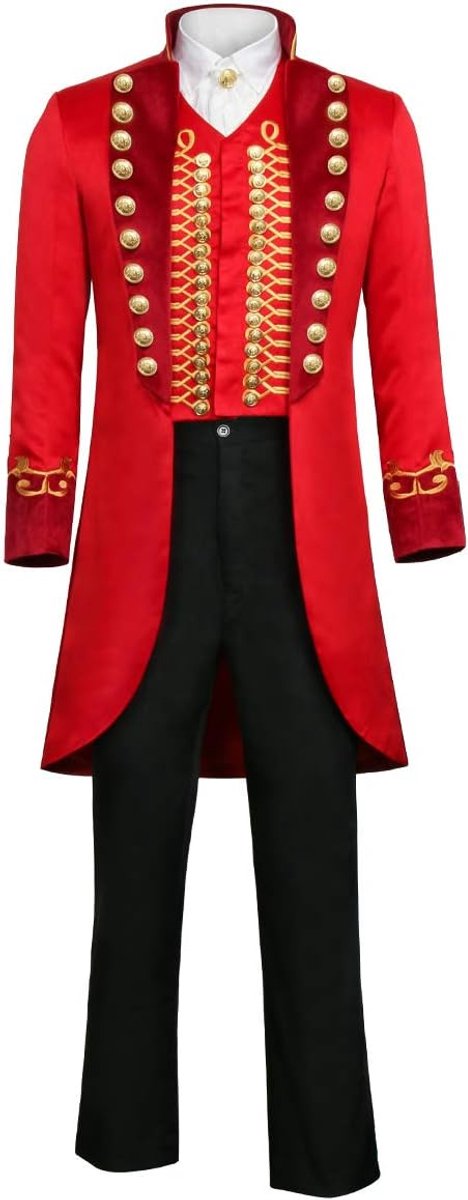 Volwassen Mannen Rood Circus Kostuum Ringmaster PT Barnum Showman Kostuum Cosplay Carnaval Uniform Party Staartjas Pak