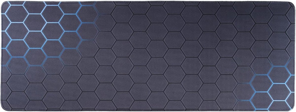 Gaming-muismat met honingraatpatroon, 60 x 30 cm, met antislip rubberen basis, nauwsluitend en glad, geschikt voor elke muis, toetsenbord en laptop (bij, 60 x 30 cm)
