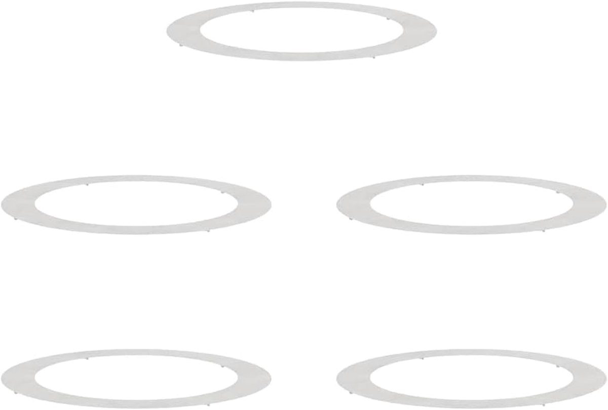 Stalen boombeschermingsring, plat, 5 stuks, zilver, Ø 90/120 cm, moderne boomringen voor tuin en terras, slank design voor schone boomstamafbakening en wortelbescherming