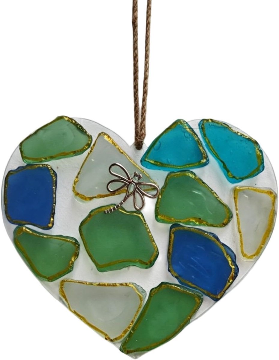 Zonnevanger Hartvormige Zeeglas Platte Acryl Hanger