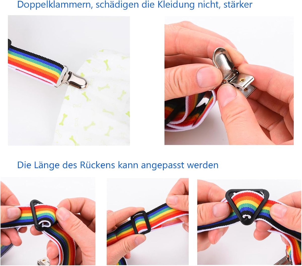 2 stuks hondenluierbretels, hondenluierharnas, bretels voor vrouwelijke honden, oude hond, puppybretels, buikbanden voor hondenluiers, huisdierkleding, kledinghouder