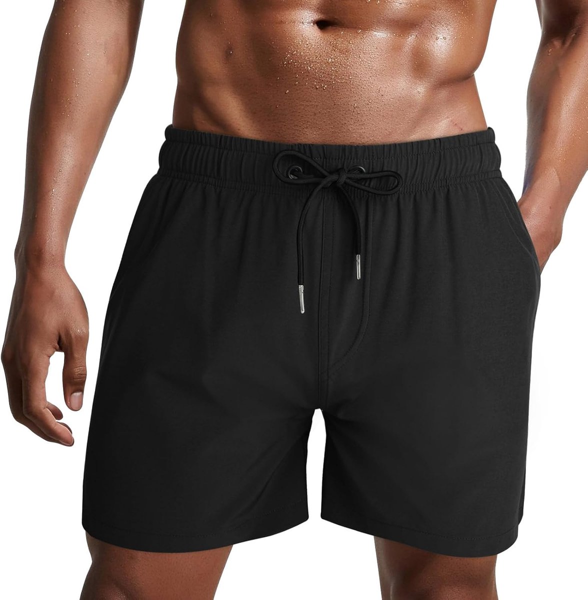 herenzwembroek, sneldrogende korte strandbroek, korte surfbroek met voering van gaasstof