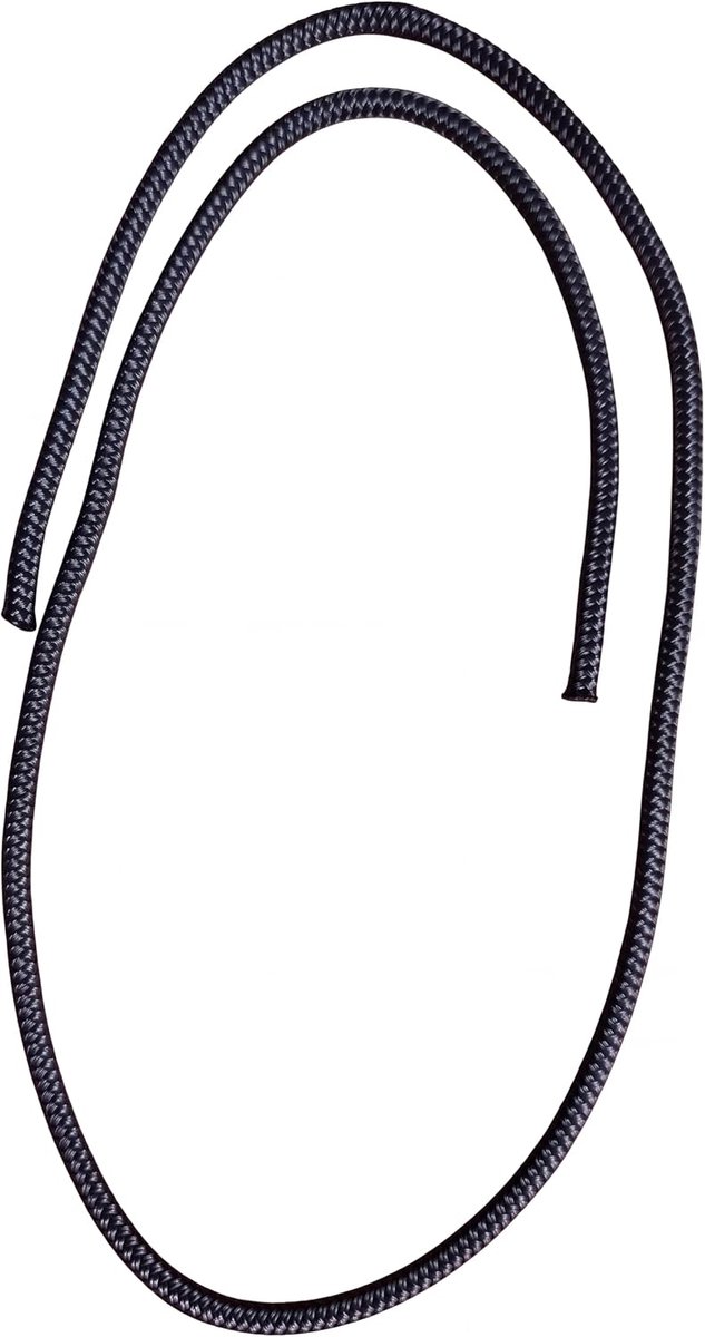 6mm Dubbel Gevlochten Polyester Zeiltouw Marine Grade (zwart, 1 meter)