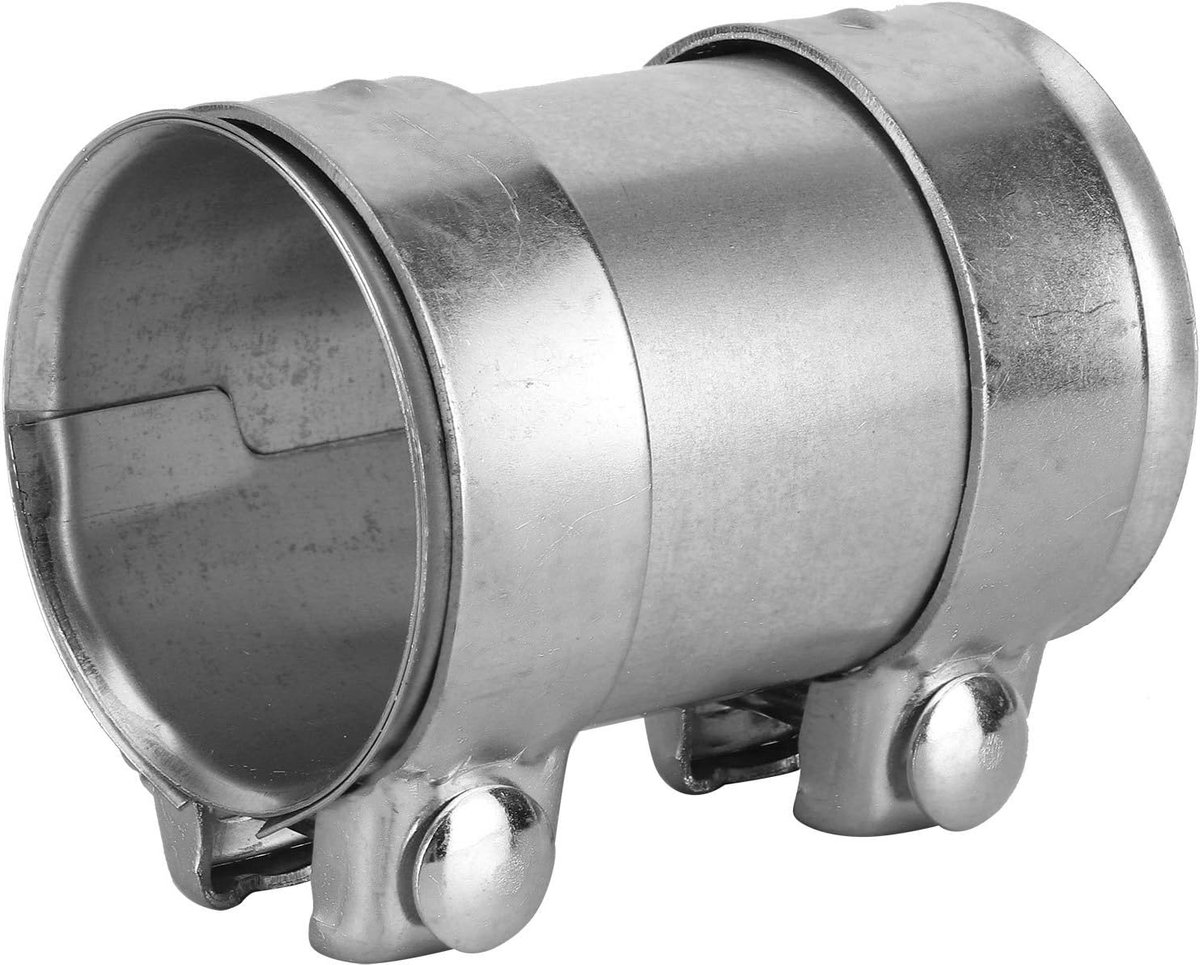 3in 76mm Uitlaatpijp Klem Butt Connector Dubbele Klem Joiner Roestvrijstalen Mouw Universele Buis Reparatie Onderdelen Geschikt voor de meeste Auto's, Uitlaatpijpen en connectoren