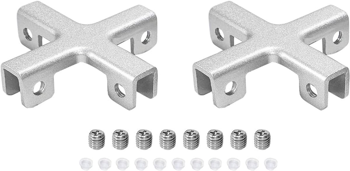 2 stuks glazen klemmen, houder van aluminiumlegering, combinatiebevestigingshouder, voor 8-10 mm glasdikte, kruisvorm
