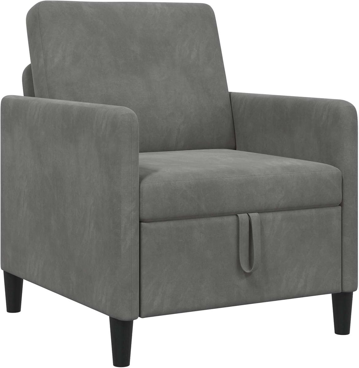 Bank met opbergruimte, donkergrijs, 72 x 78 x 87 cm, polyester