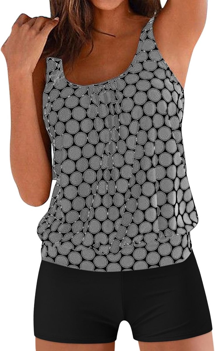 Tankini Damen Bauchweg Zweiteilig Badeanzug Push up Bademoden Plus Größe Tankini Set Tankini Oberteil mit Badeshorts Elegant Sommer Badeanzüge Strand Schwimmanzug